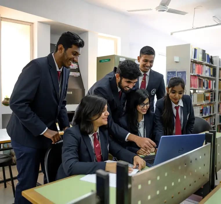Students at the Presidency College library