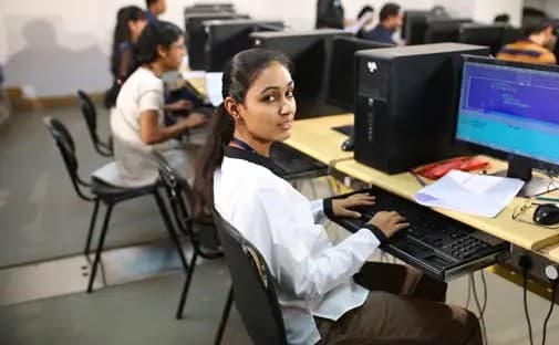 Student using computer lab