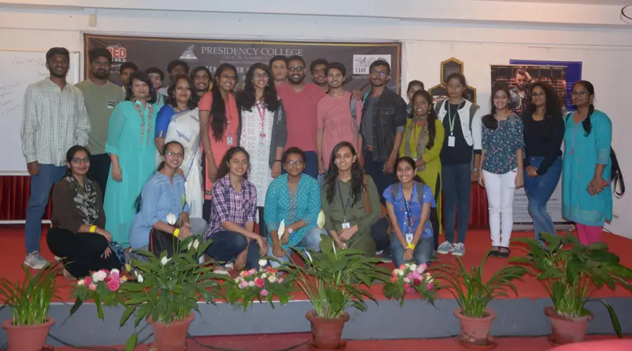 The Team of Vrittanta 2020 with Mr. Aradsh Eshwarappa, a famous Film Maker and Director
